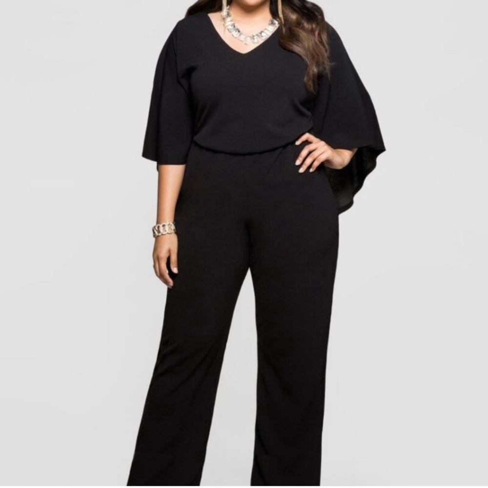 Black caped jumpsuit
